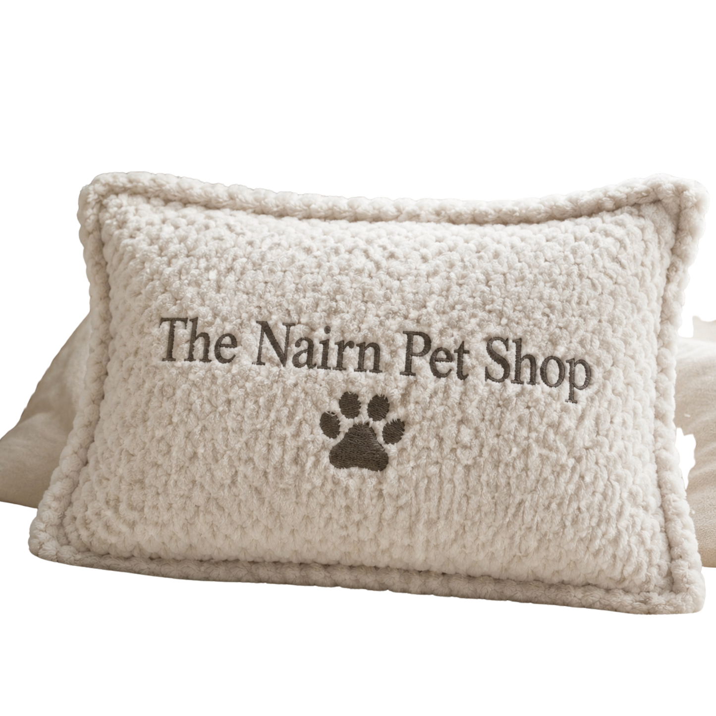 The Nairn Pet Shop Soft Sherpa Pet Cushion – Cream
