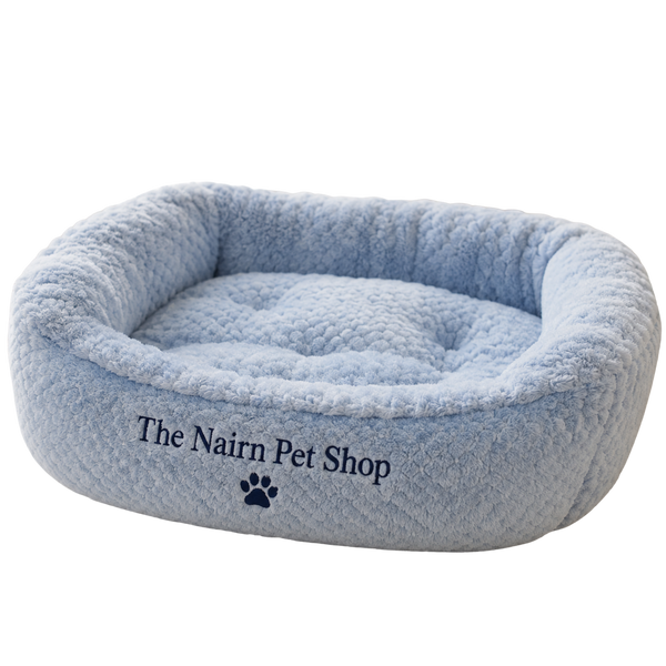 The Nairn Pet Shop Soft Plush Pet Bed – Light Blue